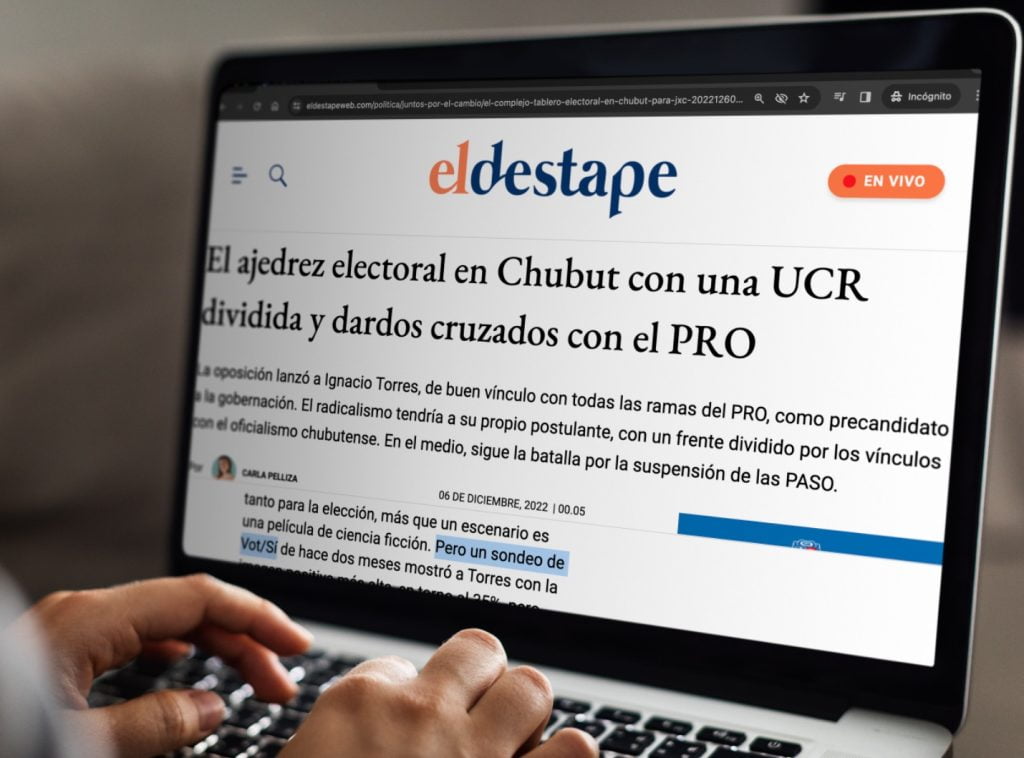 Mockup de la nota de El Destape