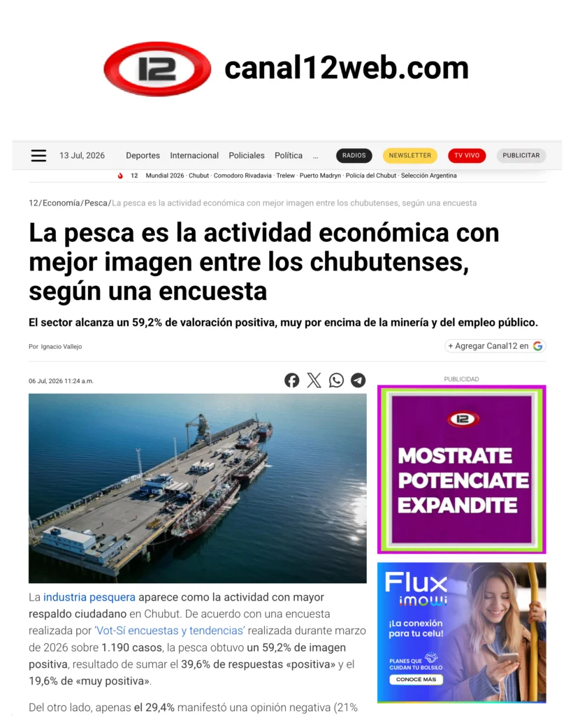 Mockup de la nota de Canal 12 Web
