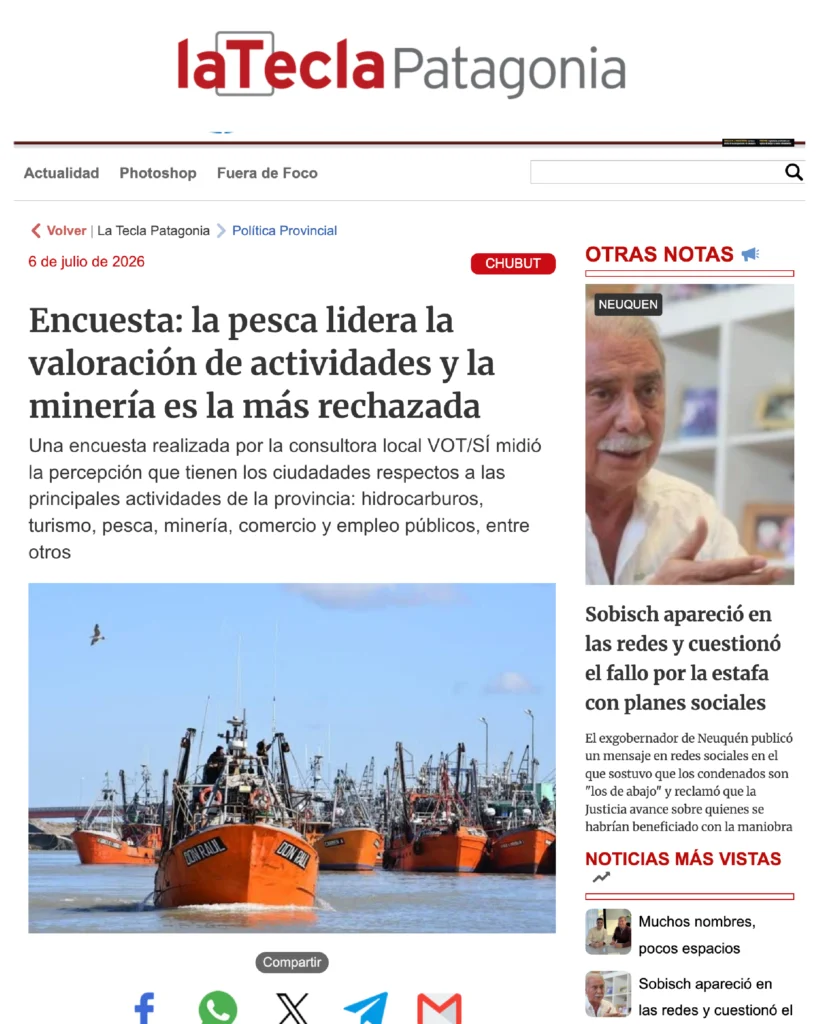 Mockup de la nota de La Tecla Patagonia