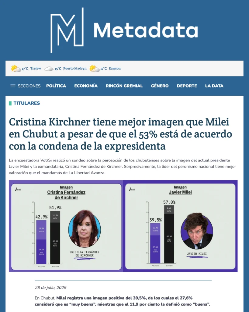 Mockup de la nota de Metadata