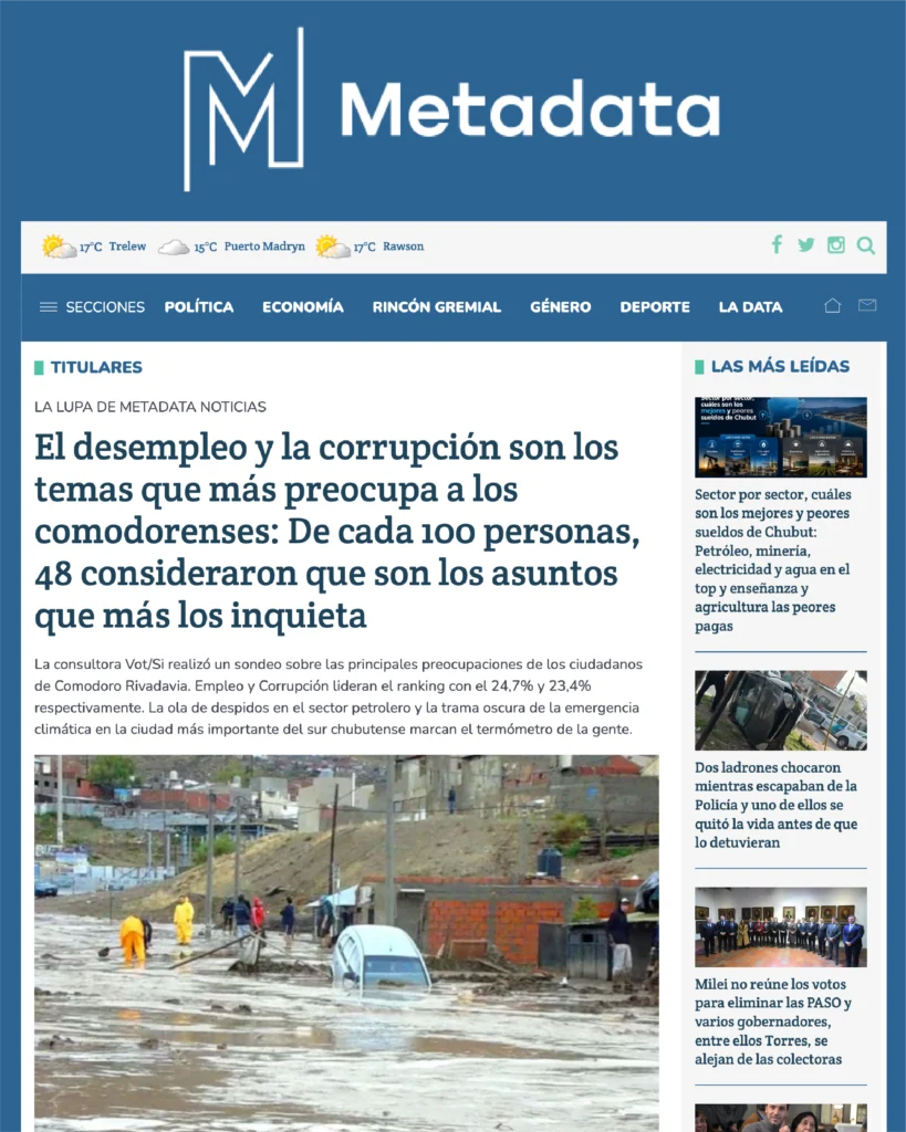 Mockup de la nota de Metadata