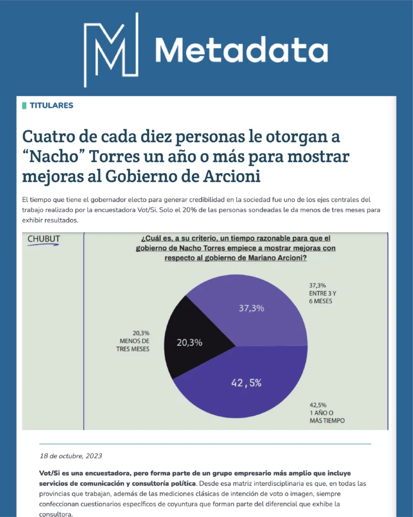 Mockup de la nota de Metadata Noticias