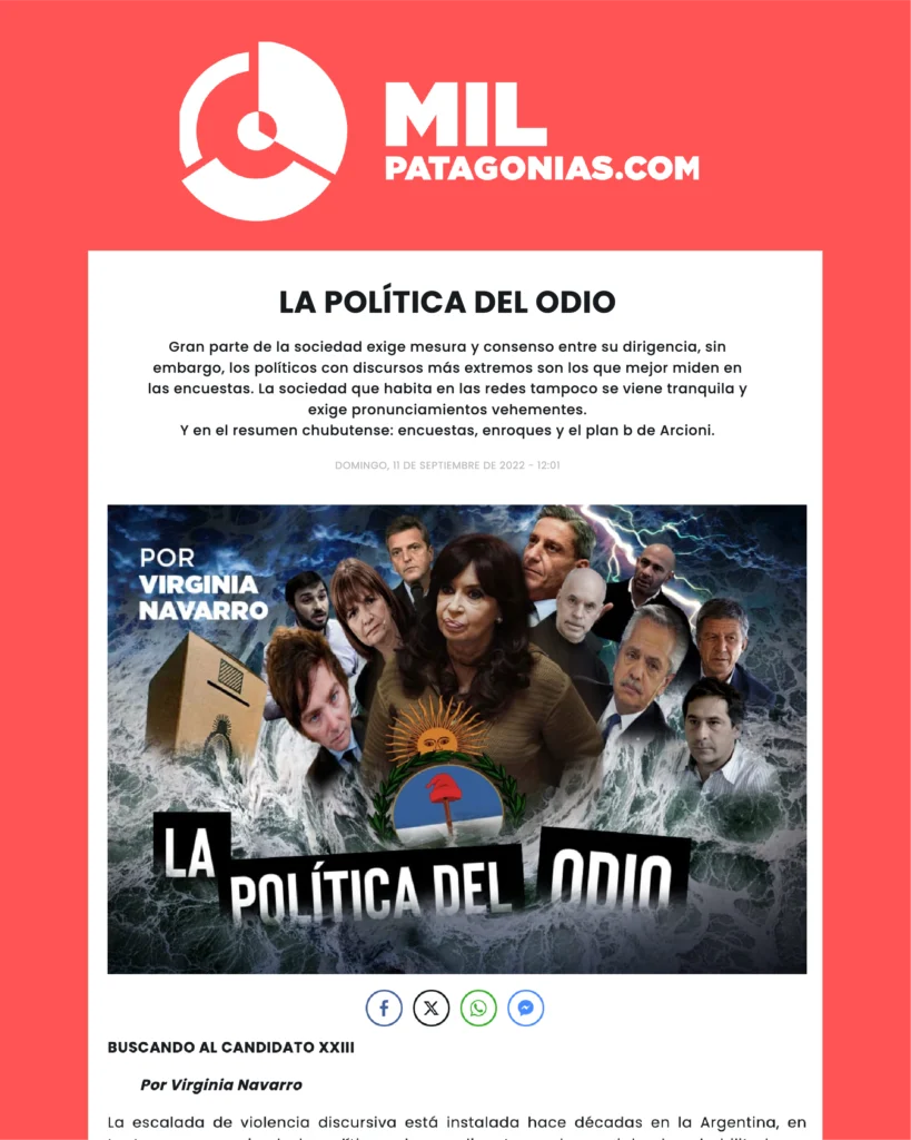 Mockup de la nota de Mil Patagonias