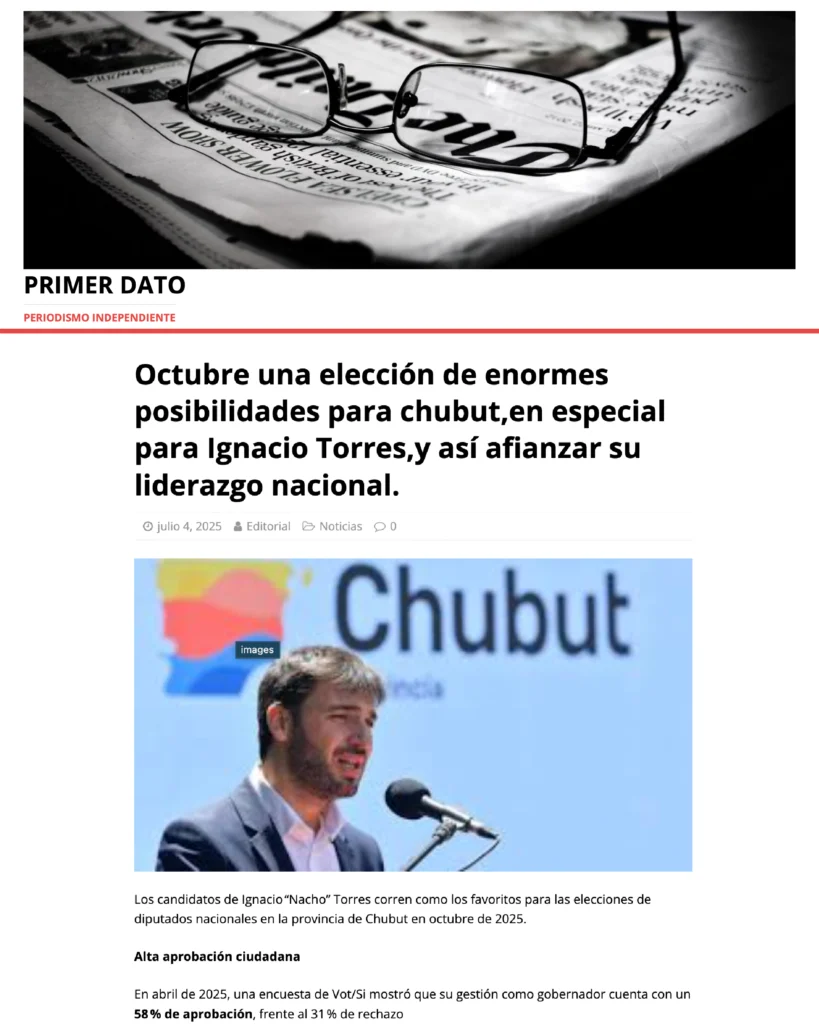 Mockup de la nota de Primer Dato