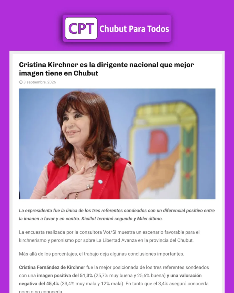 Mockup de la nota de Chubut Para Todos